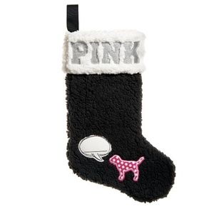 VS "SHERPA" PINK W/DOG CHRISTMAS STOCKING NEW